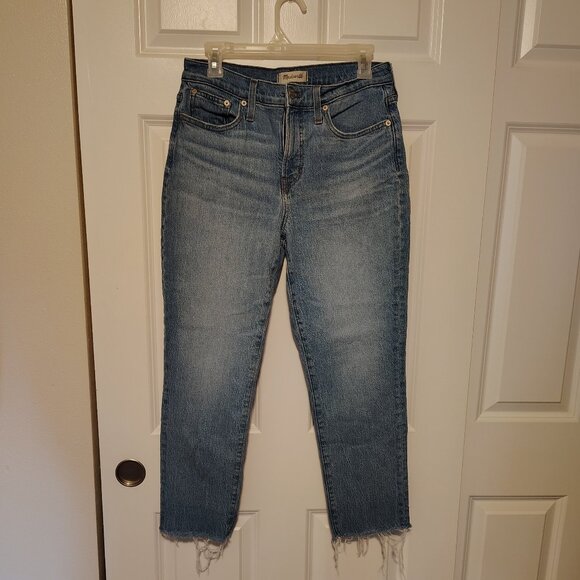 Madewell The Perfect Vintage Jean Distressed Cropped Pant Fringe Hemline - Picture 8 of 12
